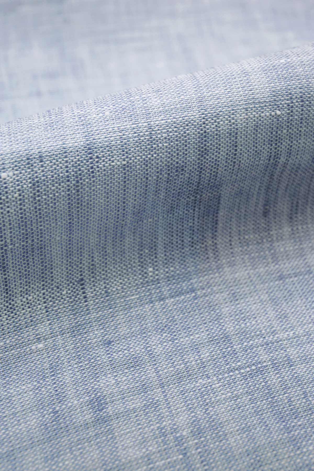 Portofino Light Blue Linen Fabric - Image 3
