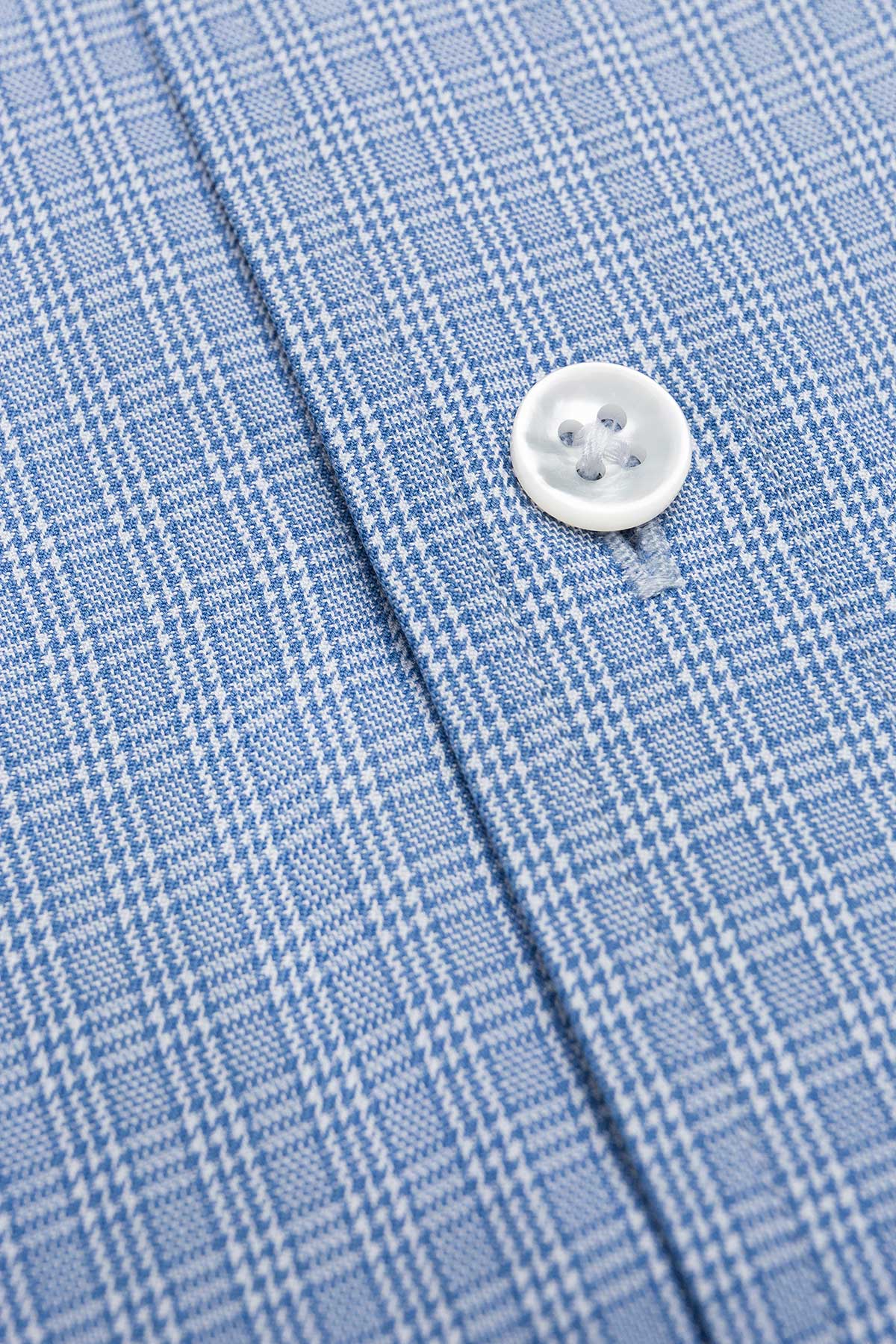 Strata 120s Blue Multi Check Twill Shirt - Image 4