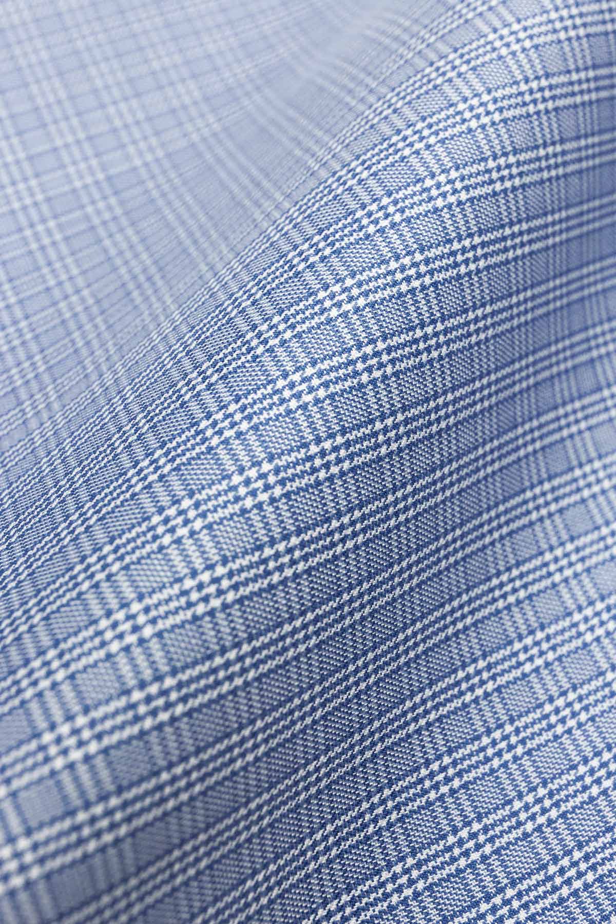 Strata 120s Blue Multi Check Twill Shirt - Image 5