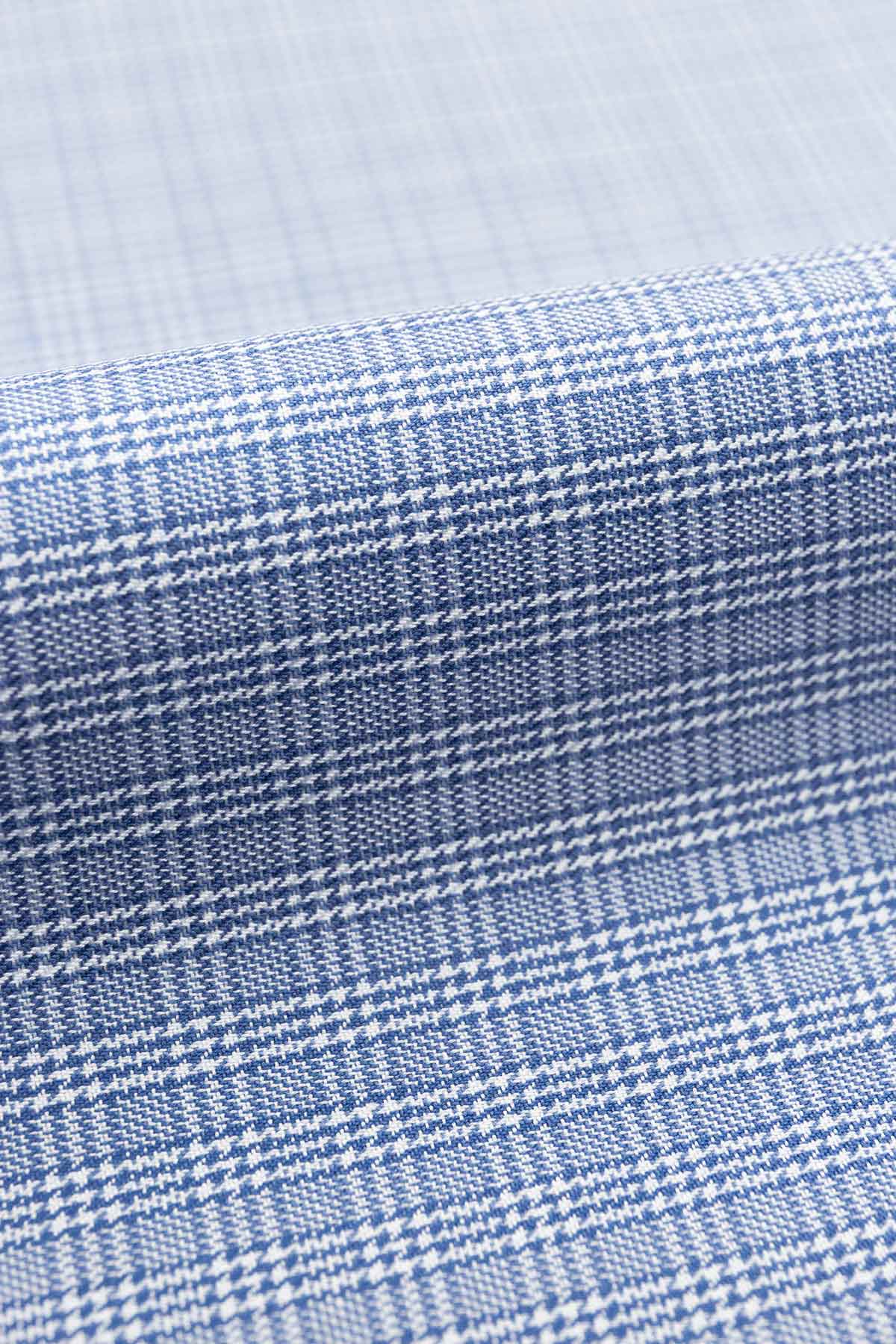 Strata 120s Blue Multi Check Twill Shirt - Image 7