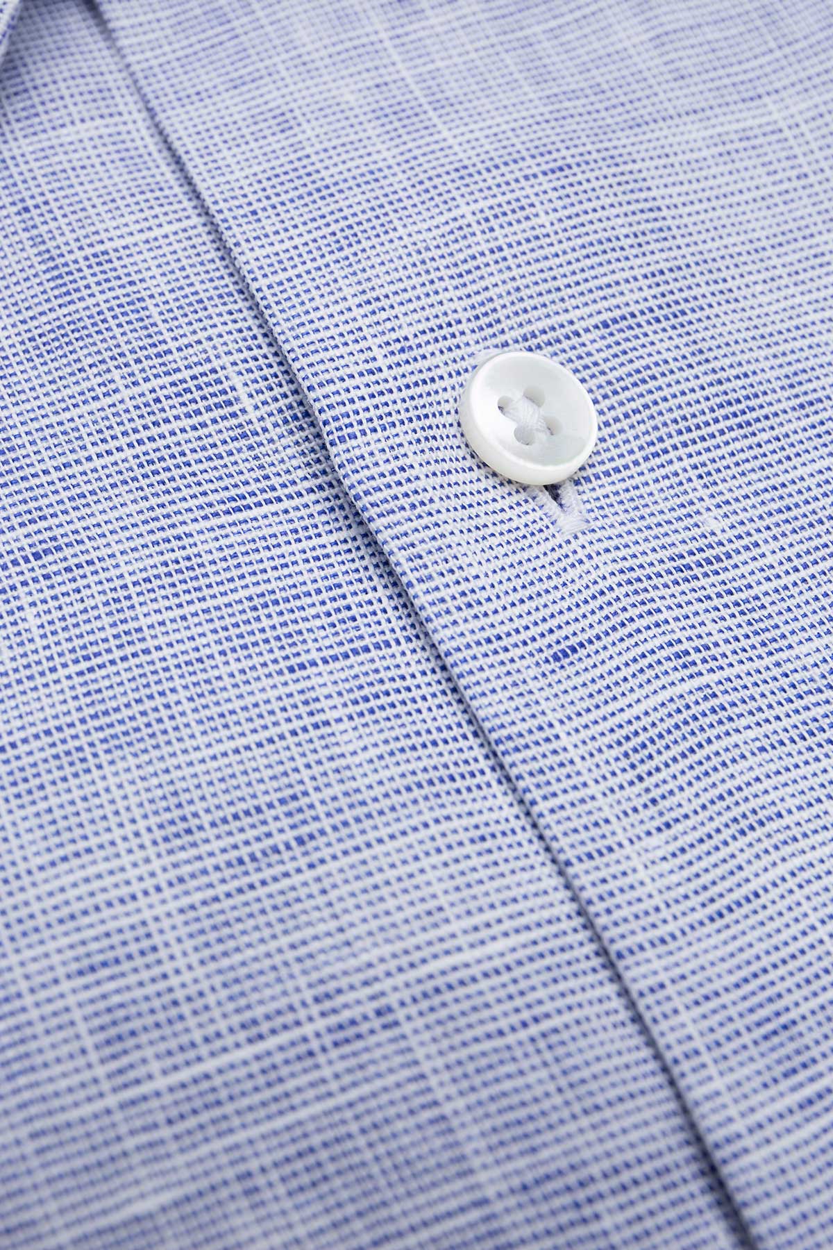 Tango Blue Chambray Linen Shirt - Image 4