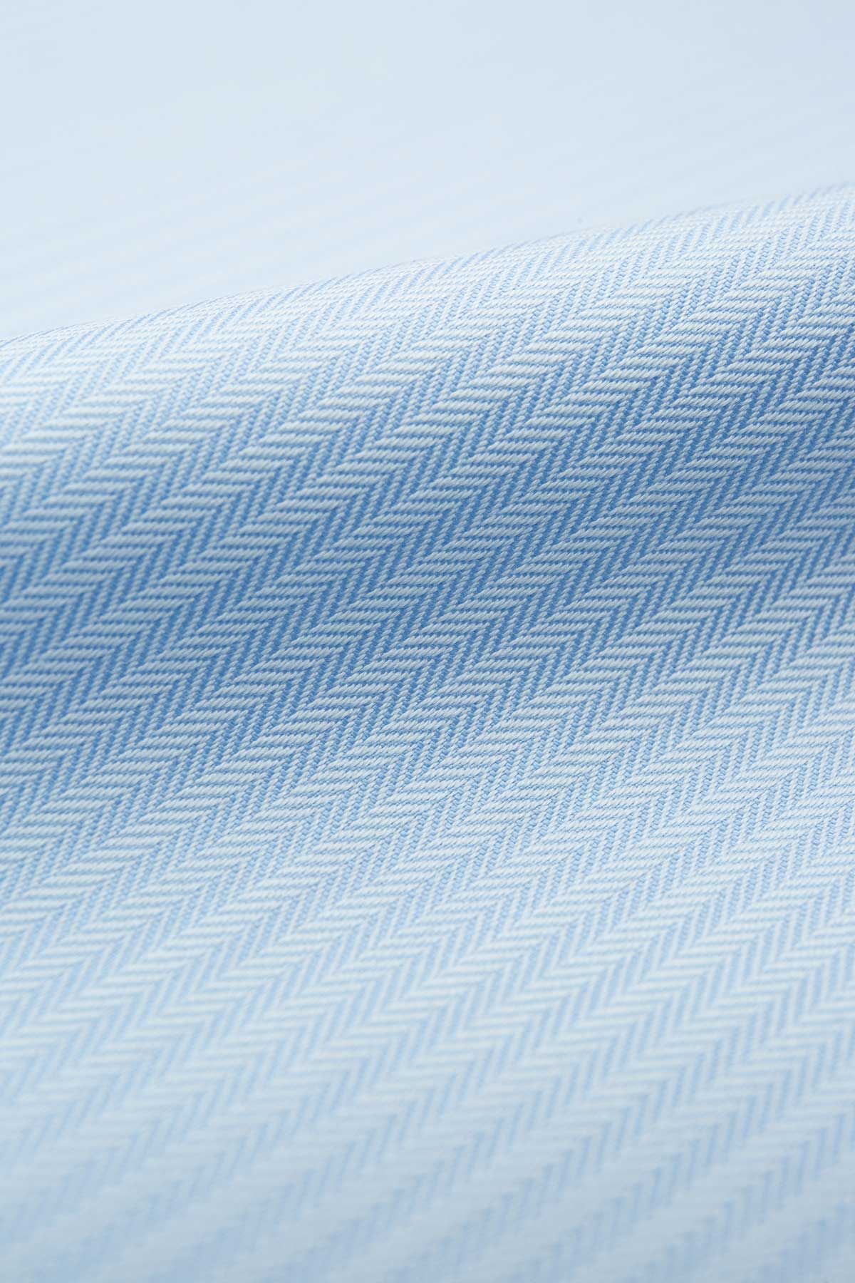 Zebra 80s Blue Herringbone Fabric - Image 3