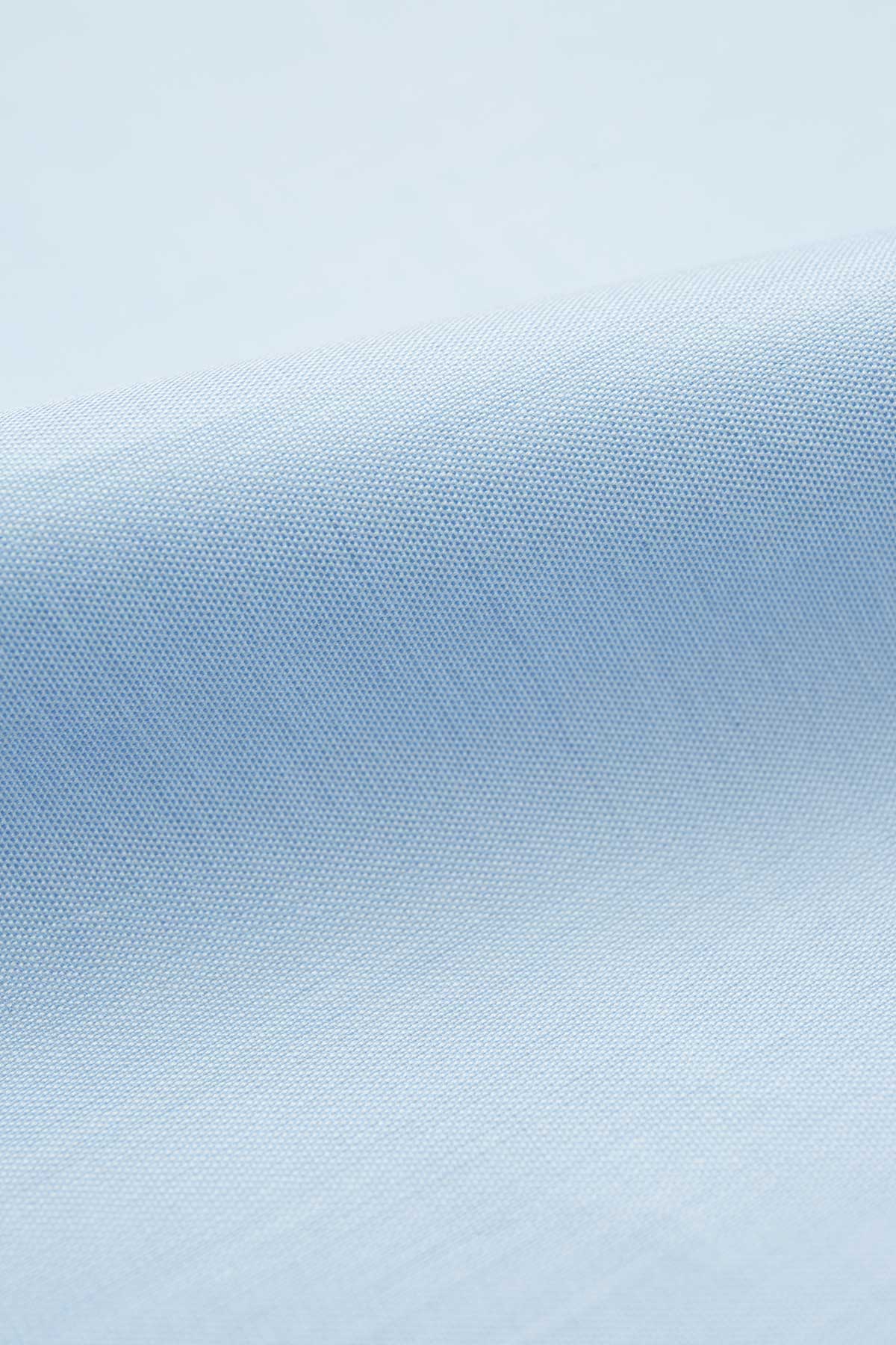 Zubin 100s Blue Poplin Fabric - Image 3